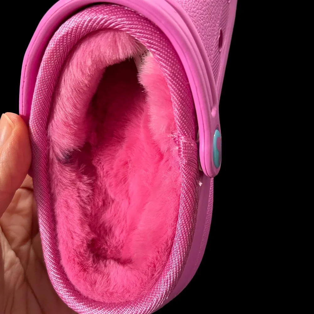 Skechers Toddler Girls‎ Faux Fur Lined Clog Size 8-10 Pink Lavander White